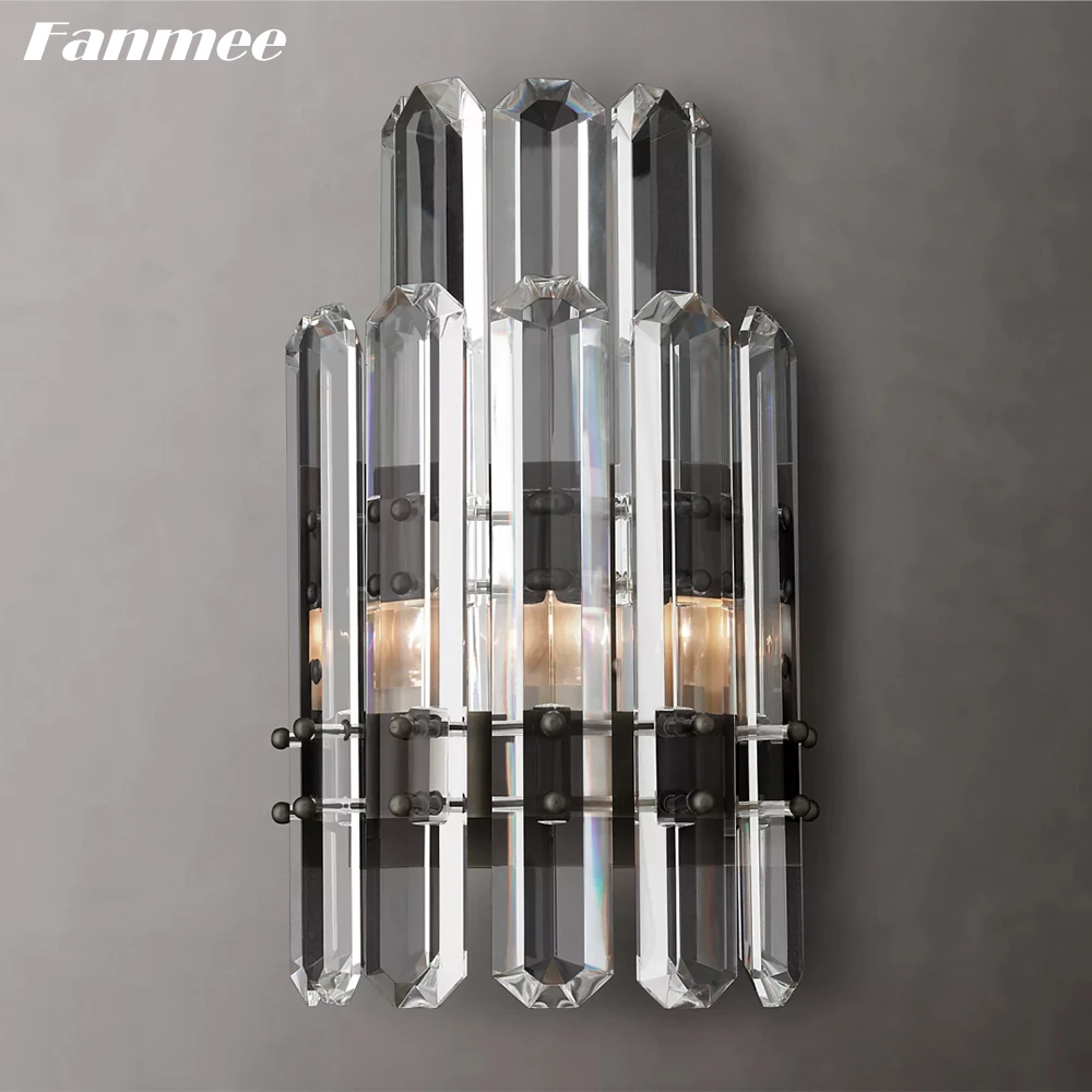 Imagem -06 - Lâmpadas de Parede de Cristal para Sala de Estar Corredor do Quarto Bonnington Aperte de Iluminação Corredor Moderno Limpar Cristal Wall Sconce