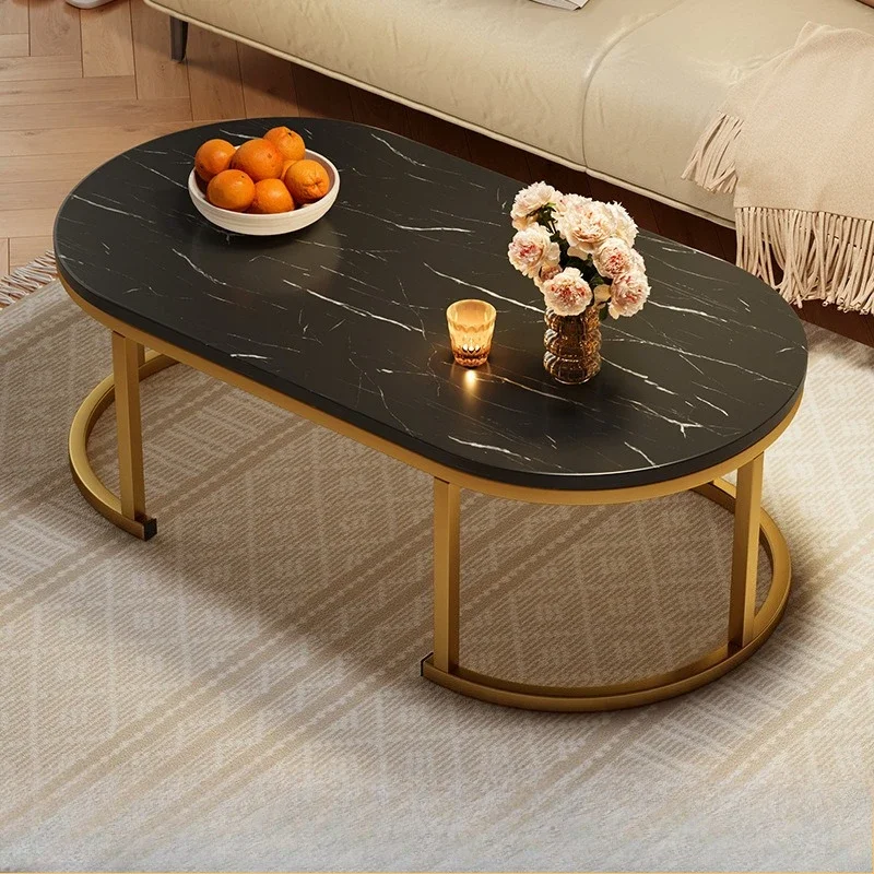 Coffee table small apartment living room light luxury small tea table modern simple oval Internet celebrity small table