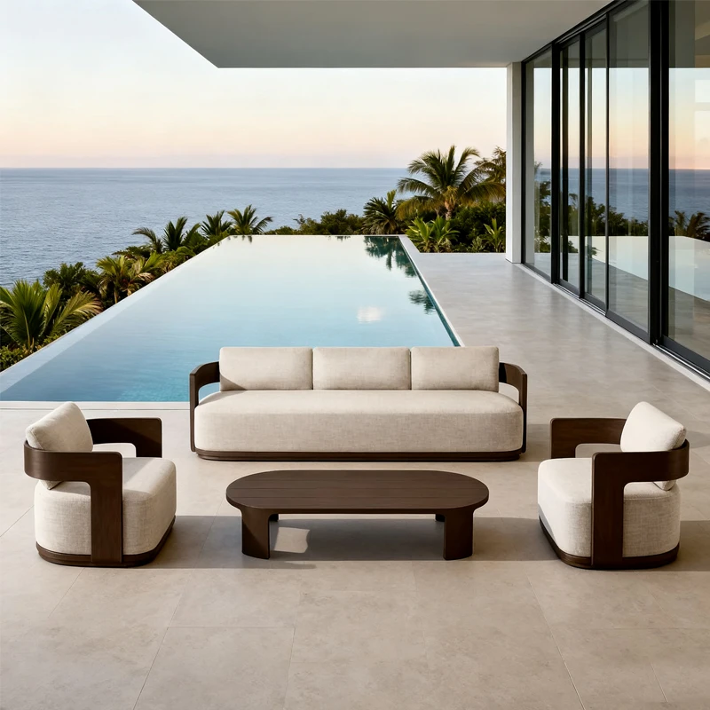 

Villa outdoor furniture sofas, courtyard garden sofa sets, luxury resort outdoor furniture