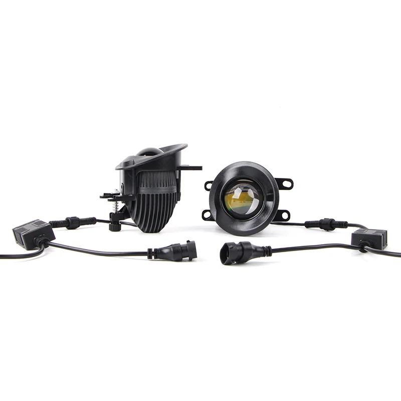 

3colors bi led Projector fog light lens for Toyota 2.0Turn3.0 Inch led headlight Hi/low beam mini lens fog lamp 12V 75W