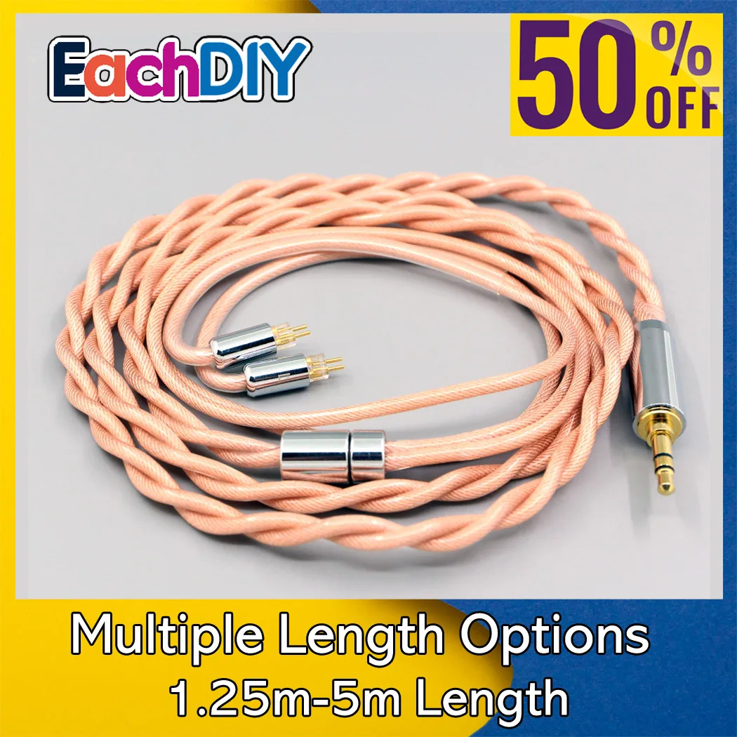 

7n Litz OCC Type6 756 core Shielding 0.78mm Earphone Cable For BA W4r UM3RC UM3X JH13 High Step 2 core 2.8mm 8006