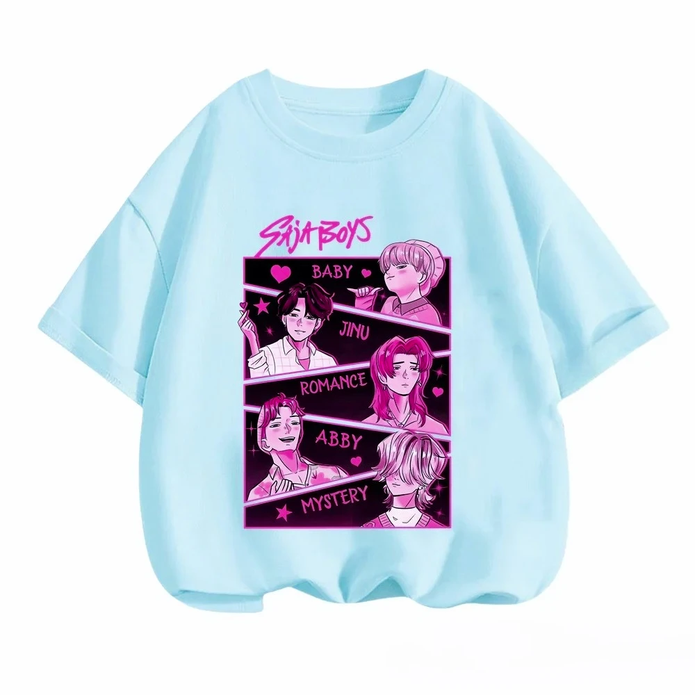 

Kids Kpop Demon Hunters T-Shirt Anime Clothes Short Sleeve Casual Fashion Summer Boys Girls