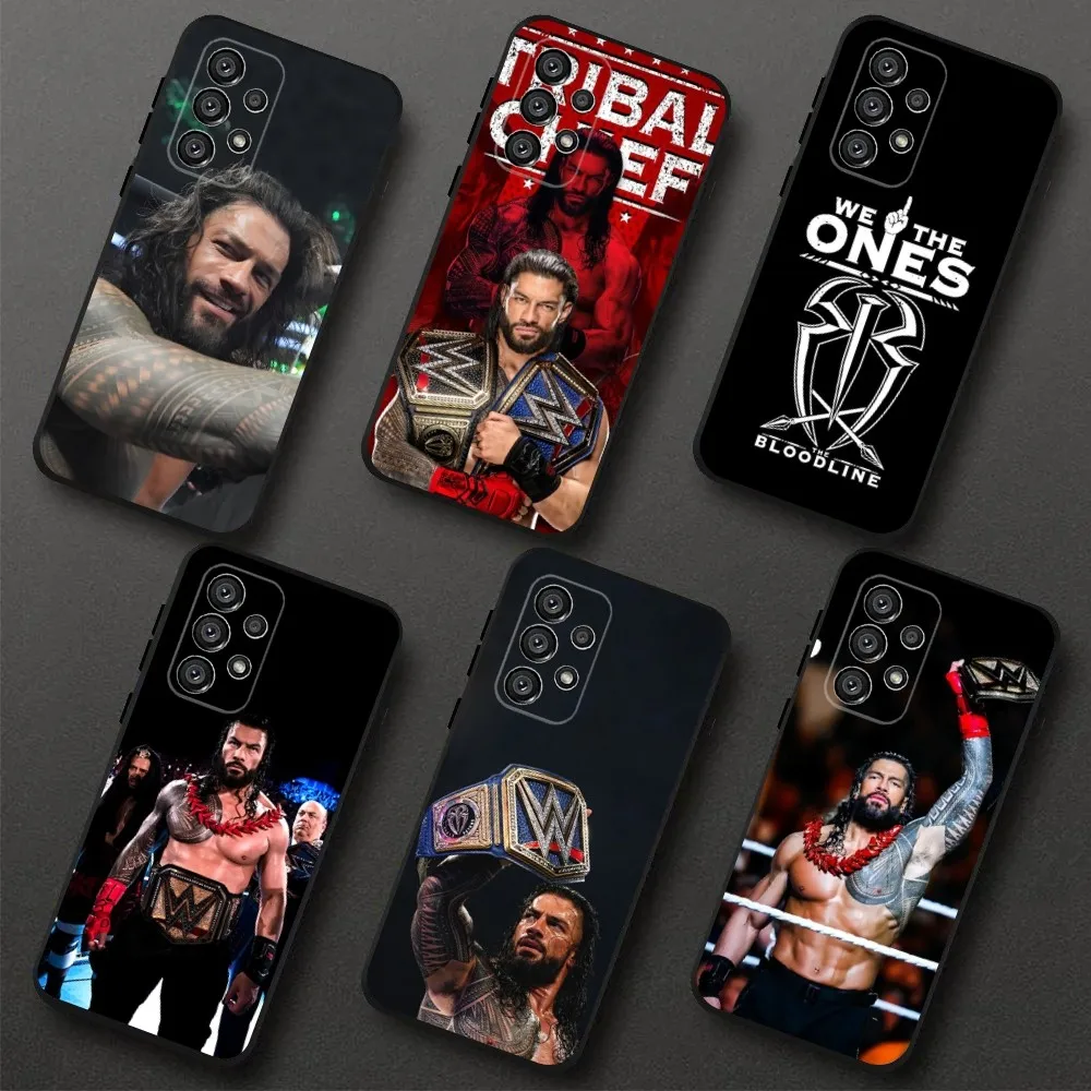 R-Roman Reigns Wrestling Star  Phone Case For Samsung Galaxy A20,A21s,A22,A31,A32,A52,A53,A72,73,A80,A91 Soft Black Cover