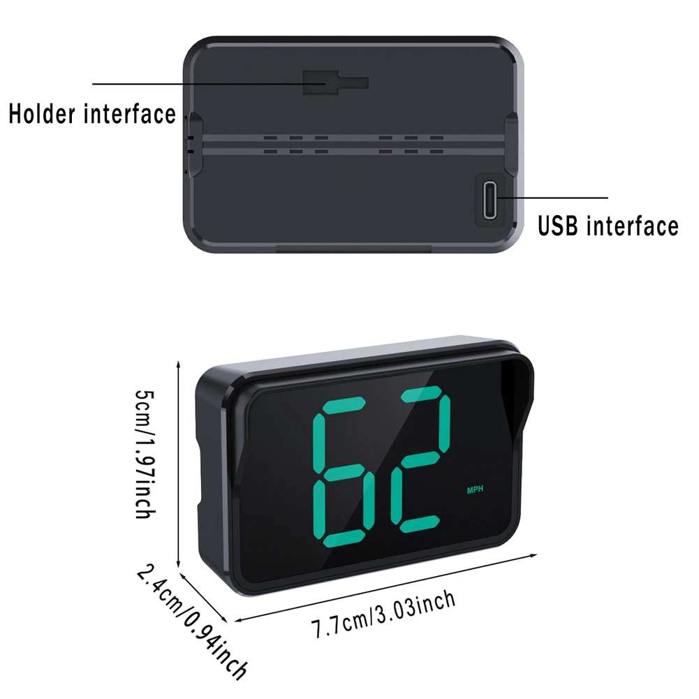 عداد السرعة الرقمي HUD GPS HUD لجميع قطع غيار السيارات والشاحنات والتشغيل