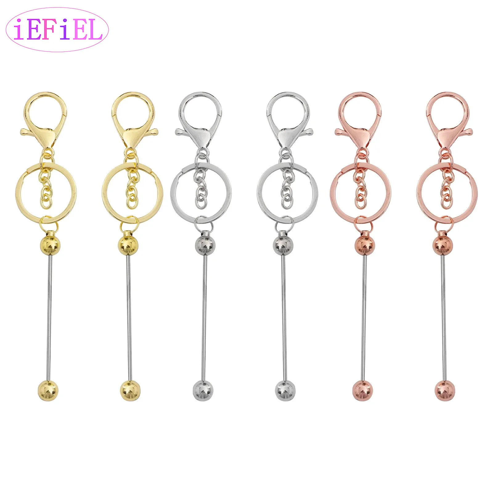 비즈 펜던트 쥬얼리 공예품용 비즈 키체인 바, DIY 키체인 만들기 선물, 2 개