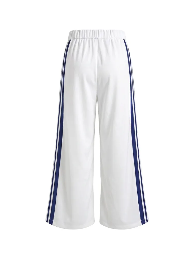 Yeezzi Damen-Hose mit kontrastfarbenen Streifen und weitem Bein, 2026, neue lockere, hoch taillierte, urbane, formelle Büro-Hose – Detail 9