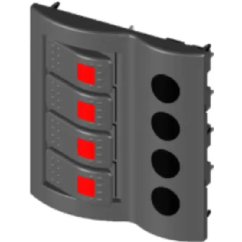 STTL 4 6 8P Plastic Panel ON-OFF Rad Light Car Yacht Boat Overload Protector Switch