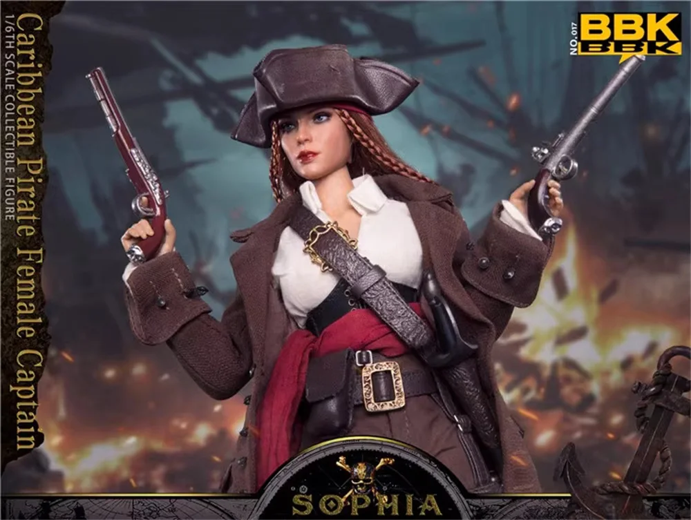 1/6 BBKTOYS BBK017 Female Girl Soldier Warrior Pirate Sophia Full Set Moveable Action Figure with Platform Gift For Fans Collect