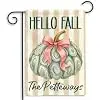 MAIANEY Personalized Hello Fall Garden Flag, Custom Family Name Pumpkin Outdoor Banner, Blue Pumpkin Porch Decor, Autumn Far llz