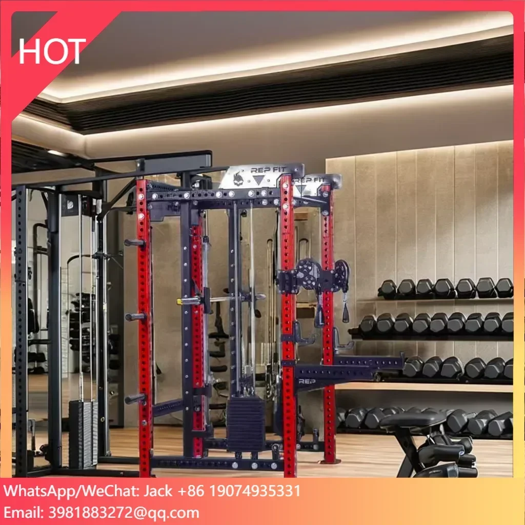 

High Quality Multifunctional Gym Smith Machine Gym Lat Pull Down Low Row Fitness Equipment Squat Rack With Cables Machine