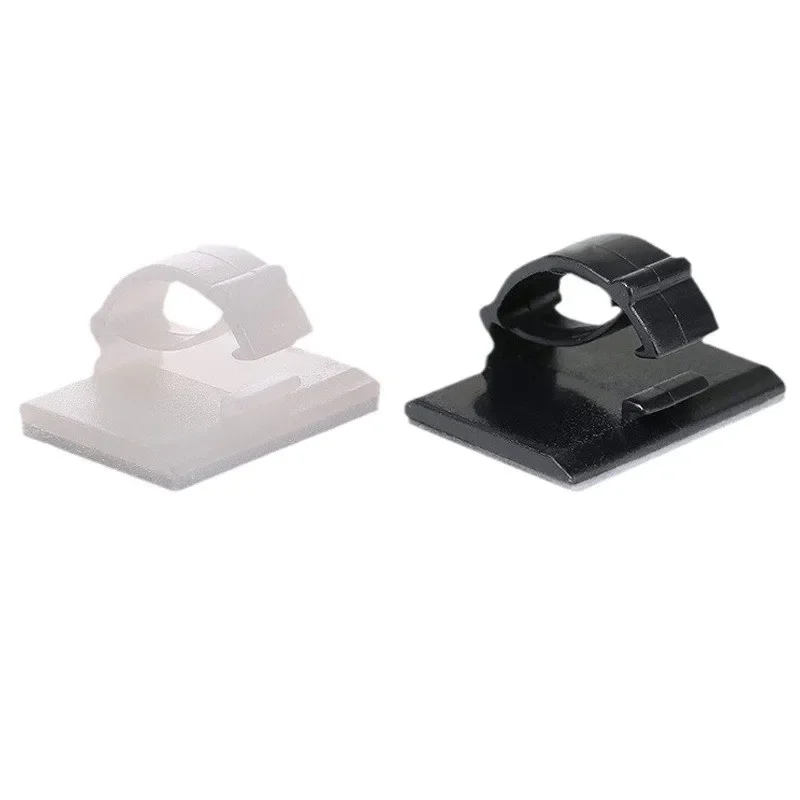 10/50/100pcs WCC-2 Cable Clamp Self Adhesive Wire Clip Tie Fixer Mounting Desk Line Holder Organizer Fastener White Black