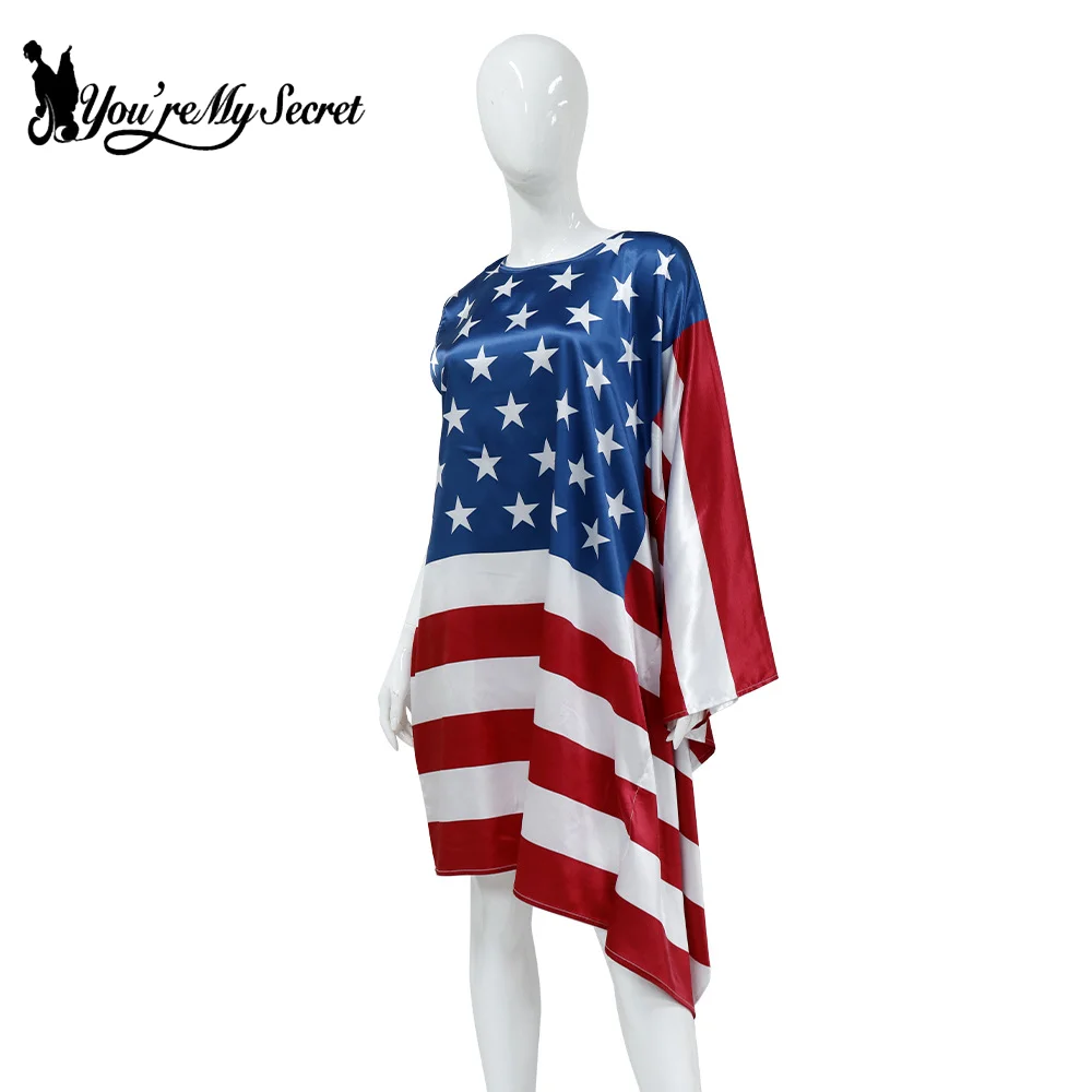 Funny Unisex Adult Carnival American flag Cloak Cosplay Costume Independence Day National World Flag Fancy Dress