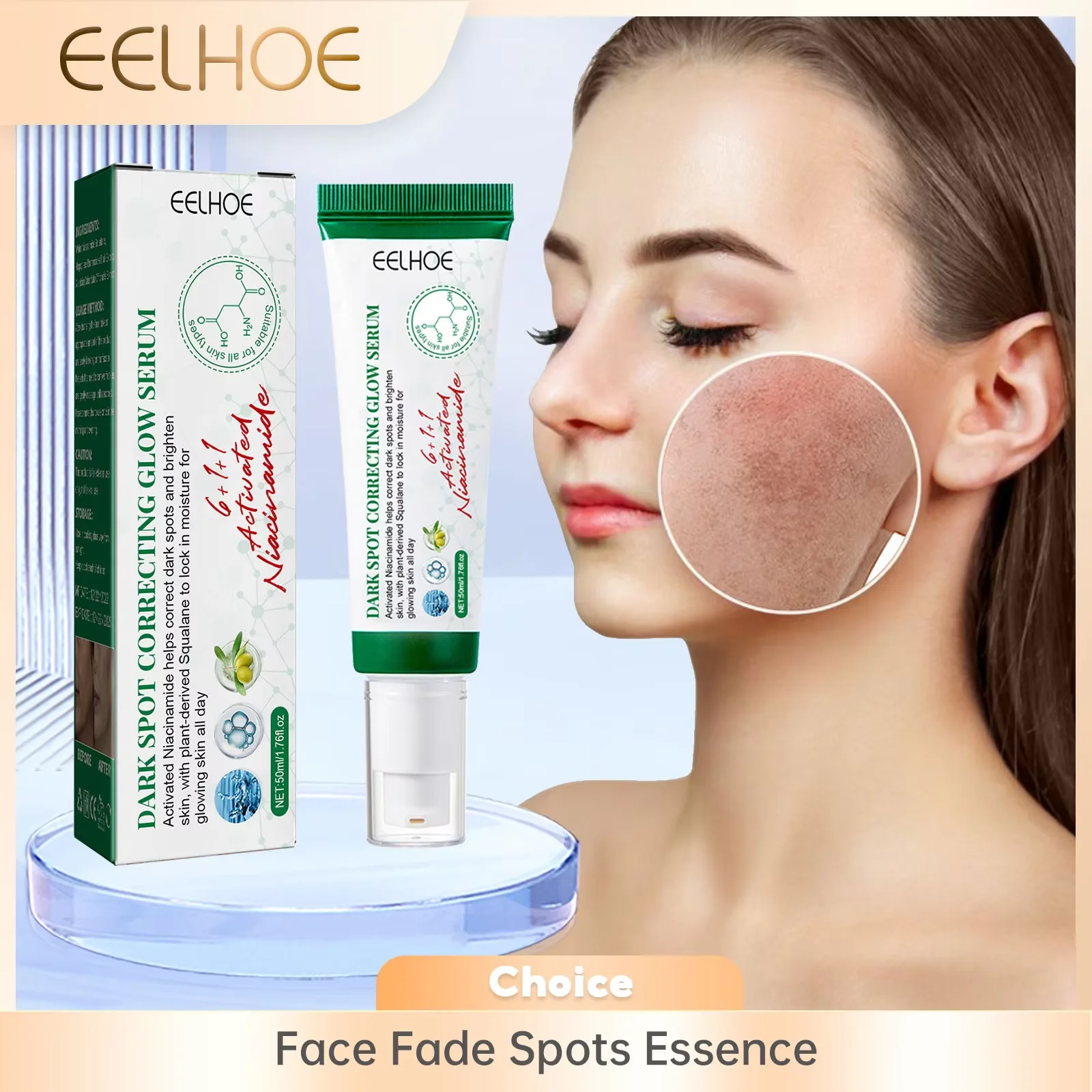 Dark Spot Correcting Glow Serum Fade Pigment Freckle Melasma Melanin Improves Dull Skin Facial Whitening Brightening Essence