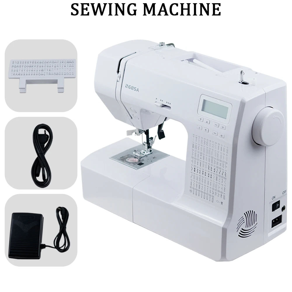 Multifunctional Household Electric Lcd Display Sewing Machine 220V/36W Mute Thick Buttonhole Embroidery Sewing Machine