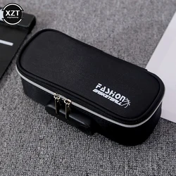 Portable Password Lock Pencil Case Boy Canvas Pencil Bag Large Capacity Pencil Cases Bag Kids Pen Case Gifts Student Stationery