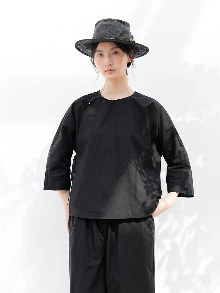 

Новая коллекция Le: 100% хлопковая женская летняя дышащая тонкая футболка с коротким рукавом и китайским узором