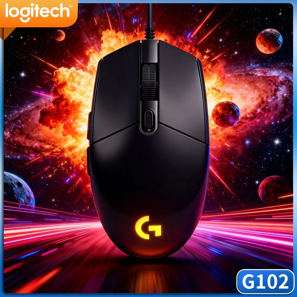 Logitech G102 Prodigy Gaming Mouse,Adjustable RGB Light Mode Speed,Set Dynamic Lighting Rhythm For Personal Preference