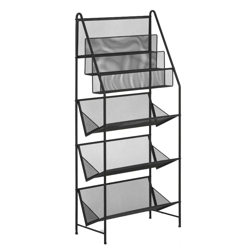 Bookshelf Simple Floor Living Room Solid Iron Multi-Layer Shelf Bedroom Storage Rack Display Stand Bookcase Desk Bookshelves