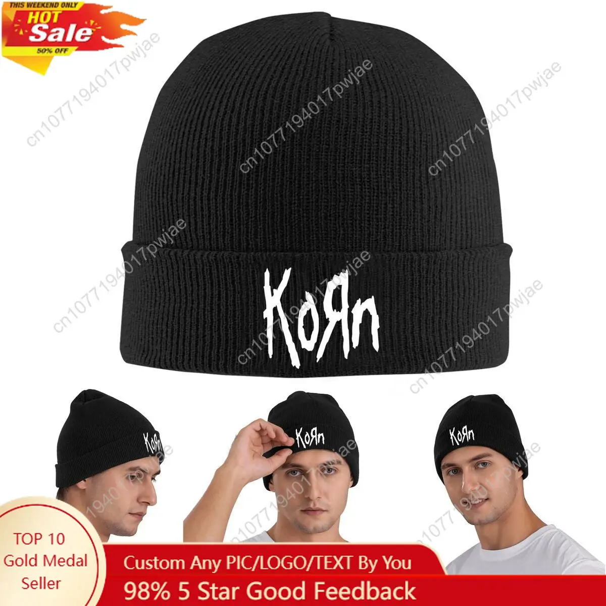 Muziek Rock Korn Band Warme gebreide muts Winter gebreide motorkap Hoed Skullies Mutsen Hip Hop Caps voor Unisex