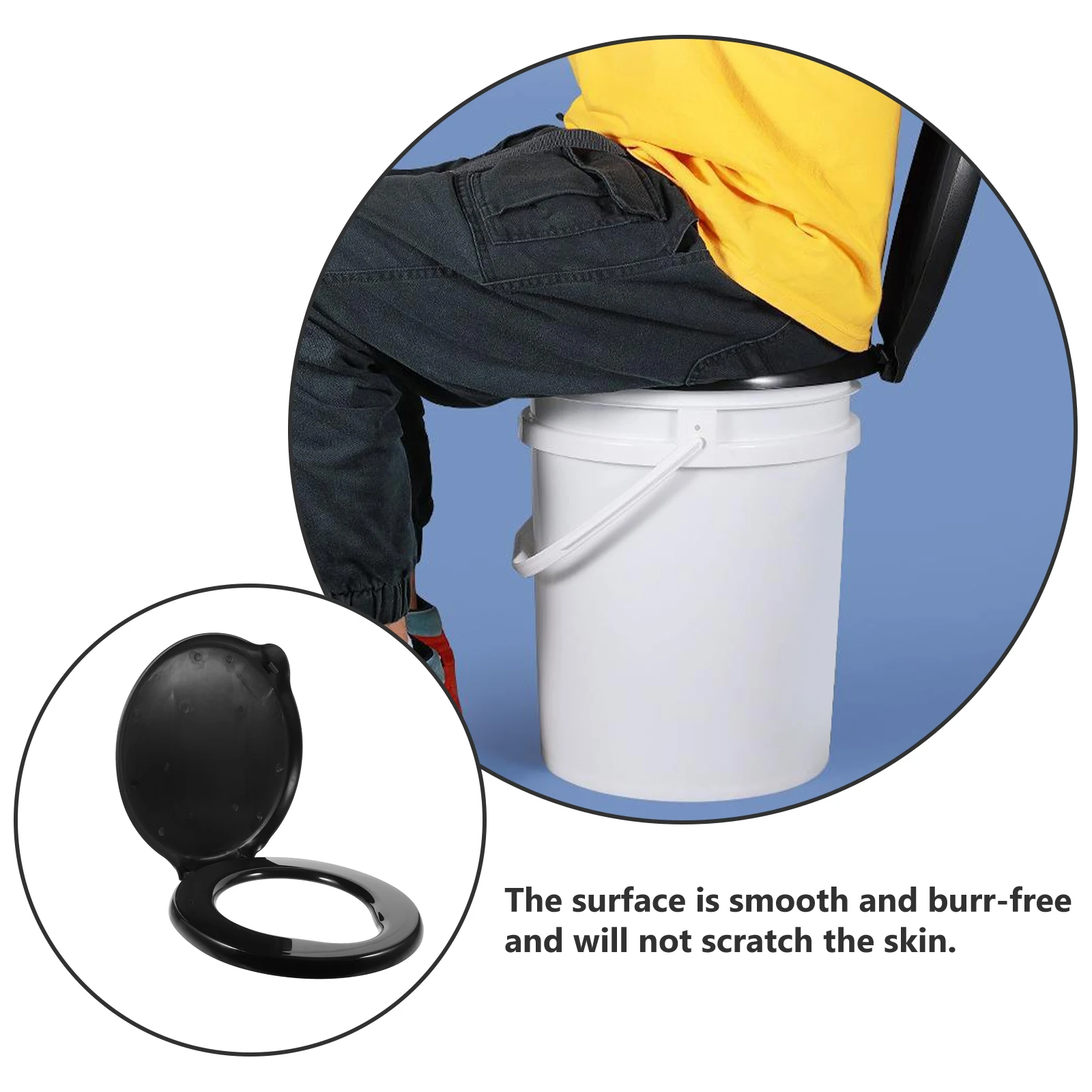 

Portable Toilet Seat with Lid for Camping Outdoor Bucket Restroom Potty Cover Travel Compact Foldable Lightweight Design