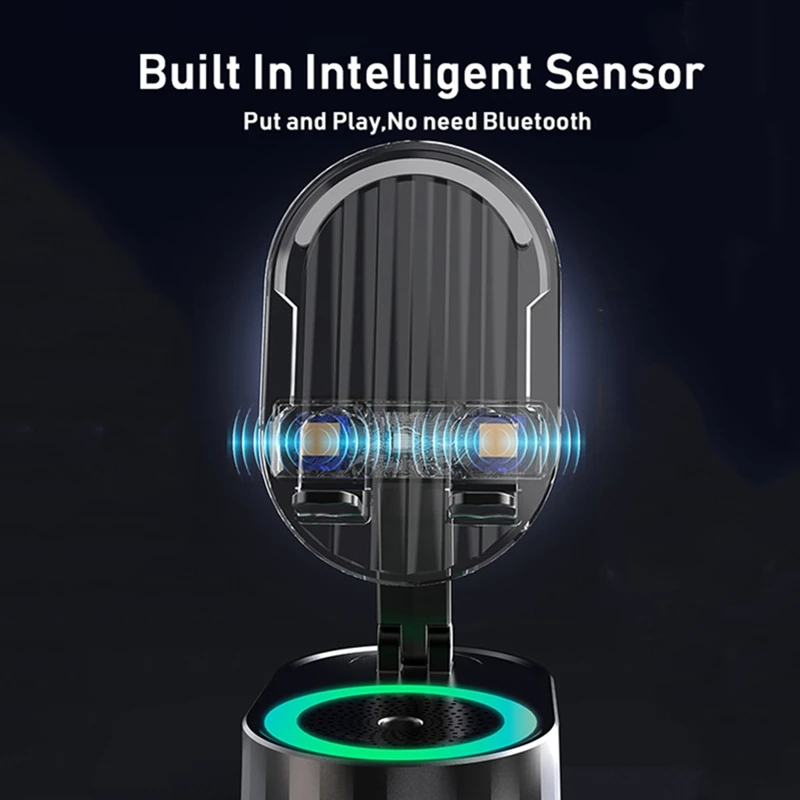 RGB Foldable Intelligent Sensor Speaker Put And Play 9D Hifi Surround Music As Power Bank For Mobile Phone Holder