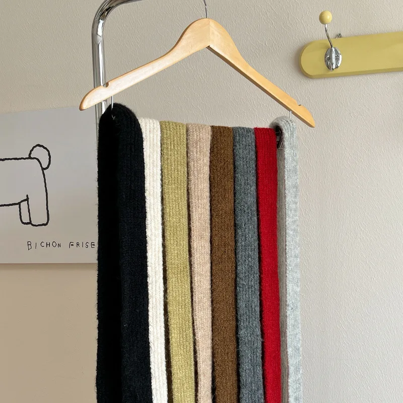 

Женские аксессуары Y2k, вязаный шарф, осень-зима, тонкий длинный 2021, модный корейский шарф в стиле Харадзюку, шейный платок из искусственного кашемира