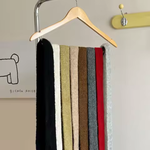 Women Y2k Accessories Knitted Scarf Autumn Winter Slim Long 2025 Trendy Korean Harajuku Scarf Imitation Cashmere Neckerchief