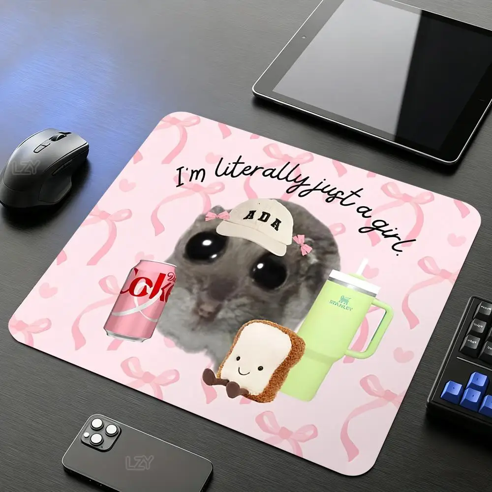 Funny Hamster Design Mouse Pad Keyboard Mat PC Gaming Table Mat Cabinet Gamer Desktop Mousepad Anti-wrinkle Non-slip Deskpad