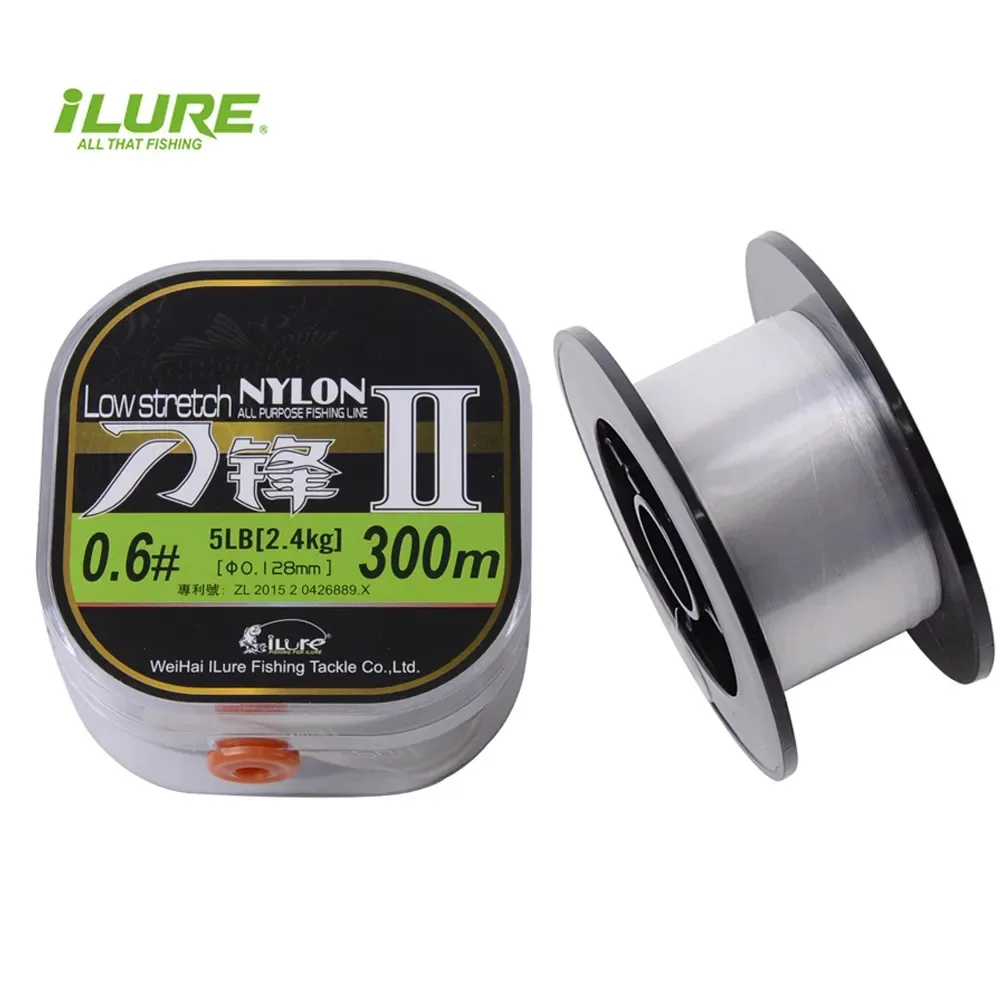 

ILURE 300M Super Strong Nylon Fishing Line 0.1-0.6mm 4-44LB Japan Monofilament High Wear Resistance Retractable Fishing Tackle