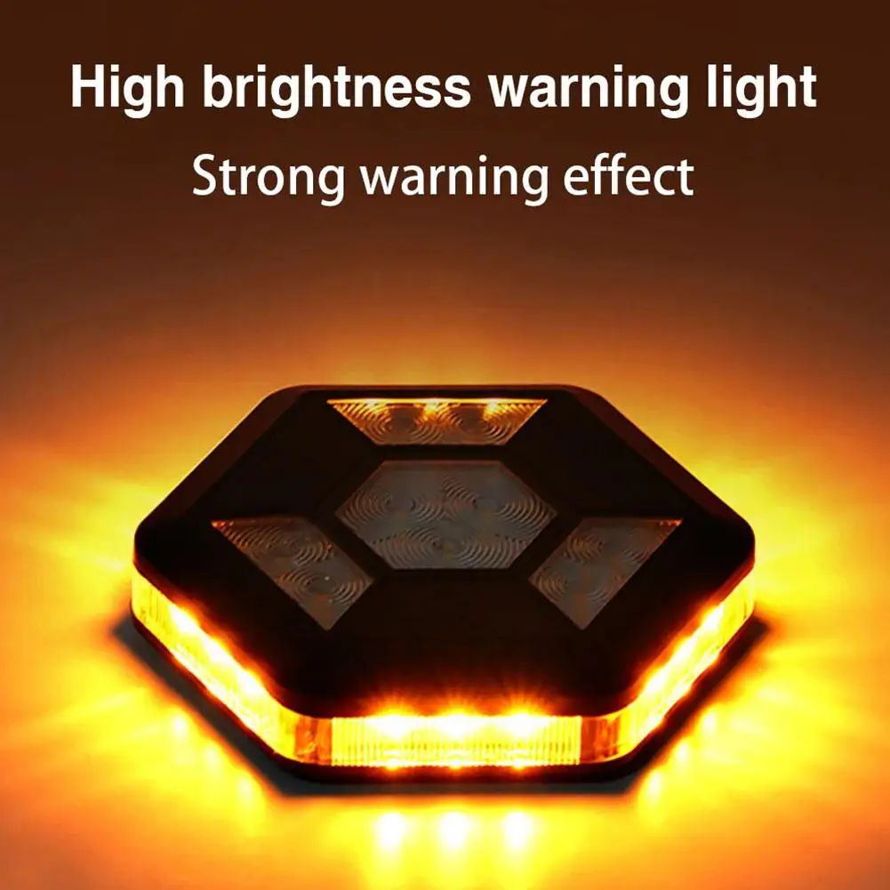 Rotating LED Magnetic Warning Light Flashing Rechargeable Signal Traffic Safety Yellow Car White Flash Light Safety E4M1