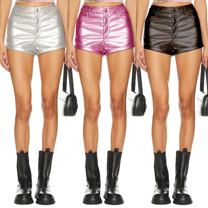 Sexy Shiny Women's Shorts Tight Casual Pants Spring and Summer New Shorts for Women