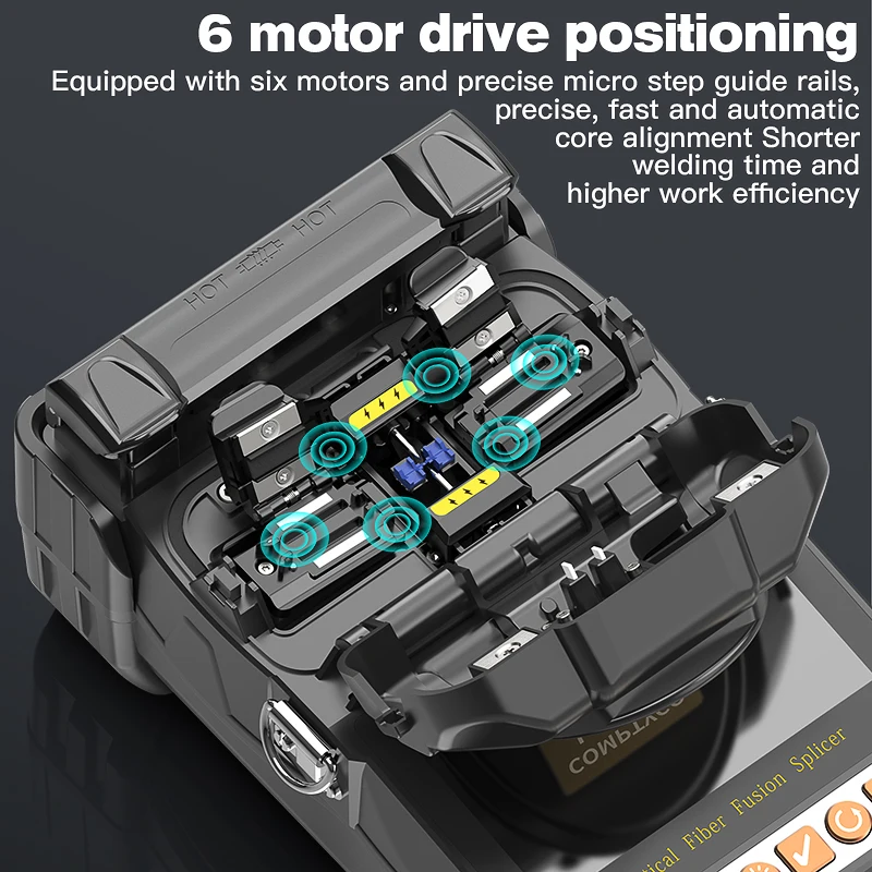 COMPTYCO L-80C/L-70C Fiber Optic Fusion Splicer 6 Motors Touch Screen FTTH Mini Optical Fiber Fusion Machine Built-in OPM VFL