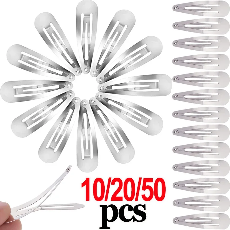 1-50pcs BB Snap Hairpins Simple Silver Bobby Pin Clip Base DIY Handmade Barrettes Styling Tools Y2K Women Girls Hair Accessories