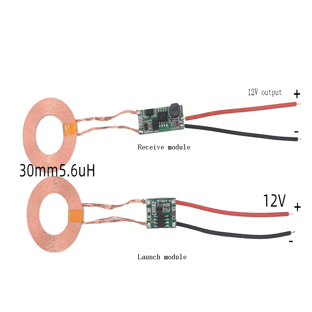 Taidacent 12V Input 12V 500mA Output Portable Power Bank Module Contactless Wireless Charging Electromagnetic Induction Charger