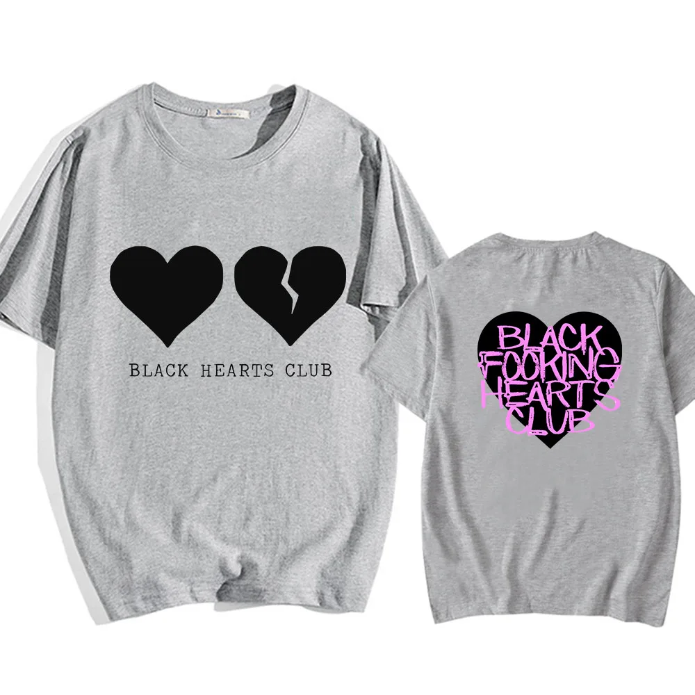 YungBlud Black Hearts Club Tshirts MEN Grunge Oversized T-shirts 100% Cotton Alternative Rock T Shirts Harajuku High Street Tops