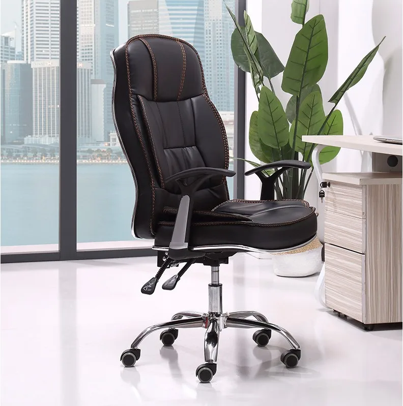 Furniture Indoor Modern High Back PU Ergonomic Rotating Lifting Chair Executive Luxury Leather