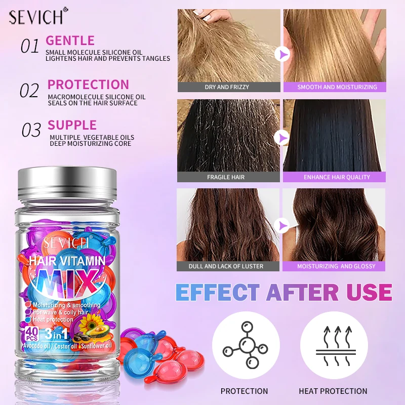 كبسولة فيتامين الشعر للعناية بالشعر، إصلاح أساسي للزيت المغربي، شعر مجعد، قناع ترطيب حريري، ترطيب الشعر التالف #6