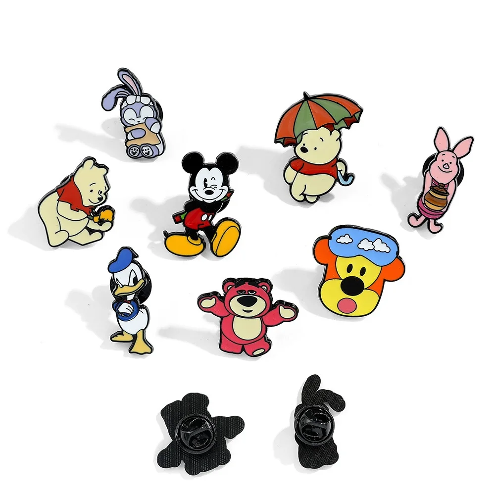 

1-8pcs Disney Mickey Winnie the Pooh Enamel Pin Brooches For Lapel Pins Badge decor Backpack Kids Clothes badges Fashion Gifts