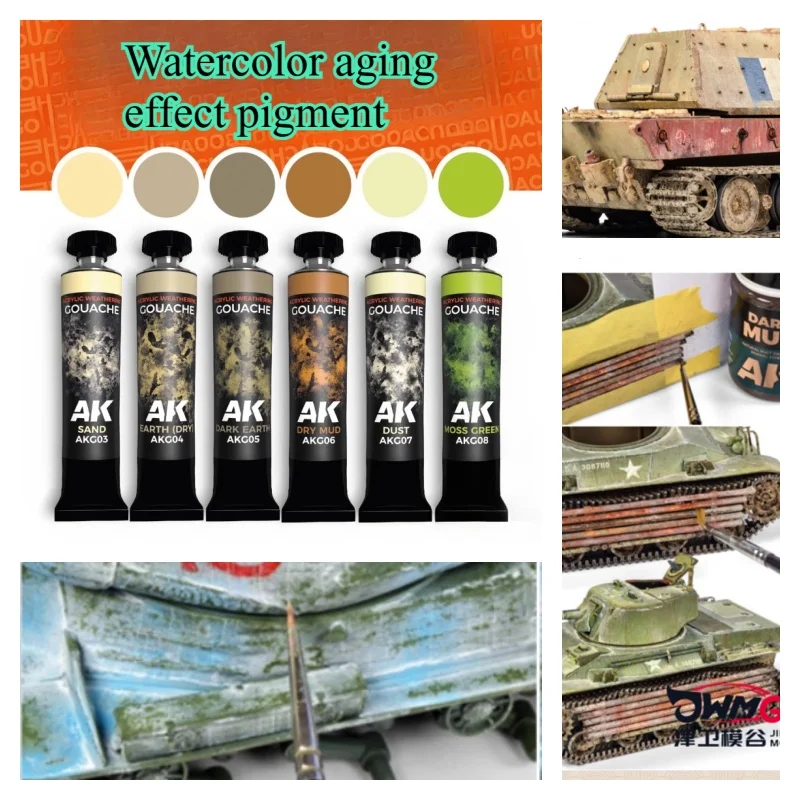 20ml Watercolor Paint/Handmade DIY Vehicle Model Assembly Doodle Coloring Auxiliary Materials Aging Effect Water-based Pigments