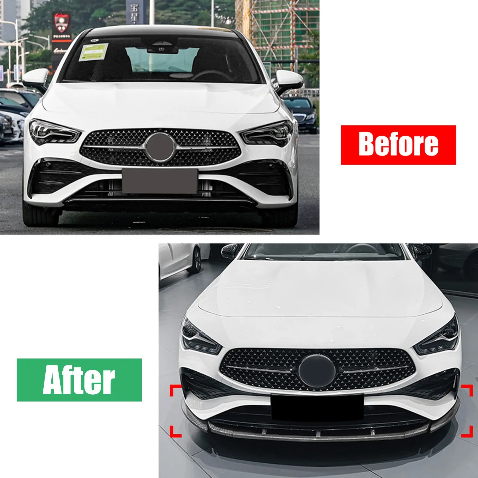 Spoiler Bumper Depan Bawah Trim Hitam Untuk Mercedes Benz Kelas A W177 2023+