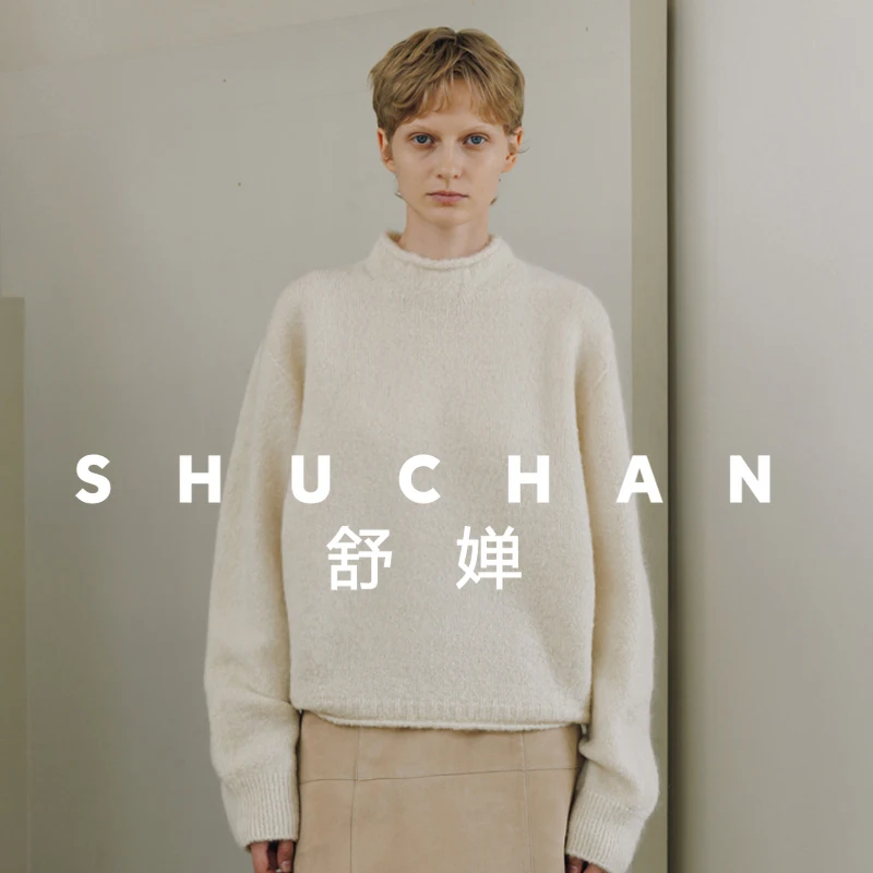 

Wool Sweater Women's 2025 Autumn and Winter New High-end Moia Semi-turtleneck Knitted Sweater Pullover