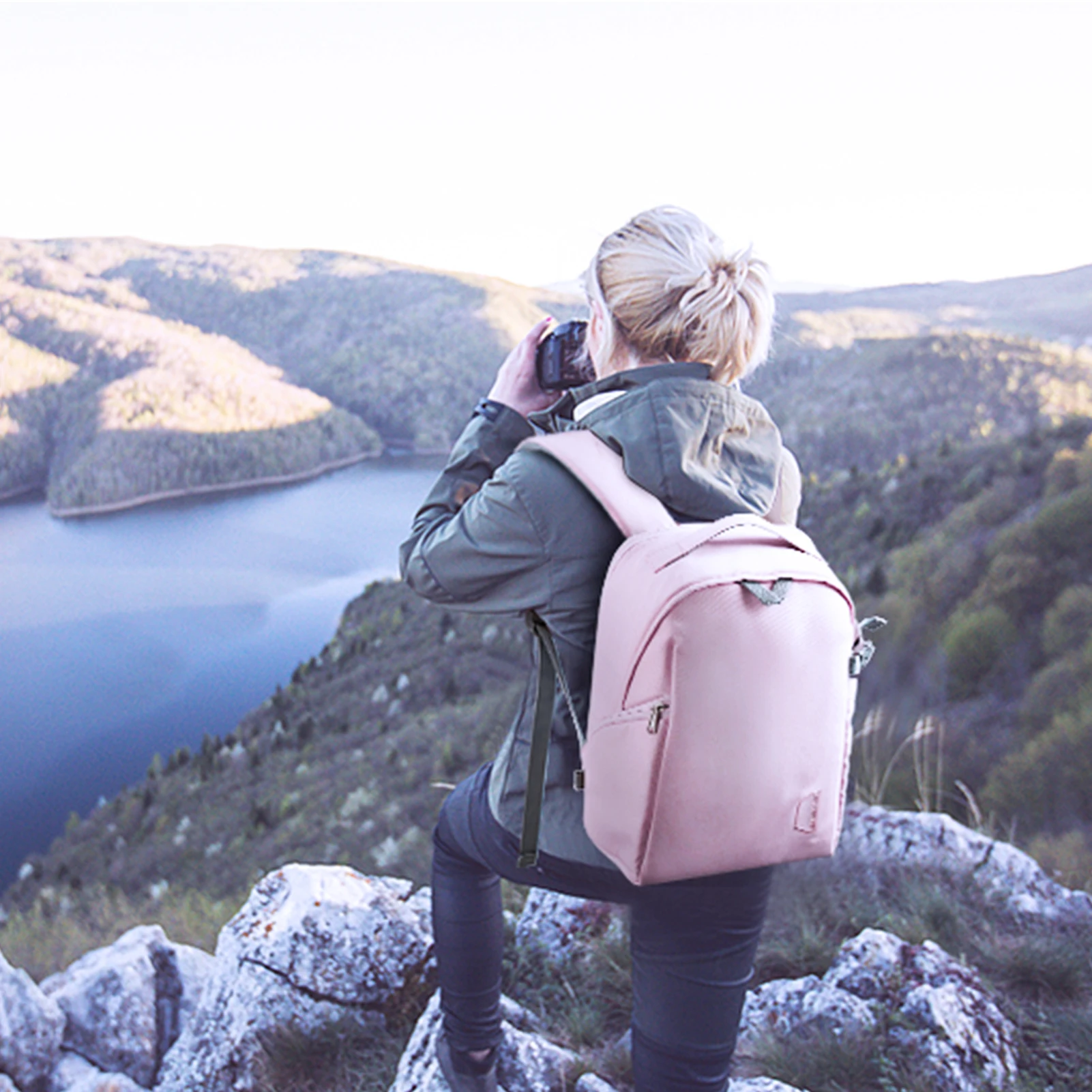 Imagem -06 - Bagsmart-mochila com Câmera com Capa de Chuva Bolsa de Roupas Femininas Mochilas para Laptop Tripé para Slr Dslr