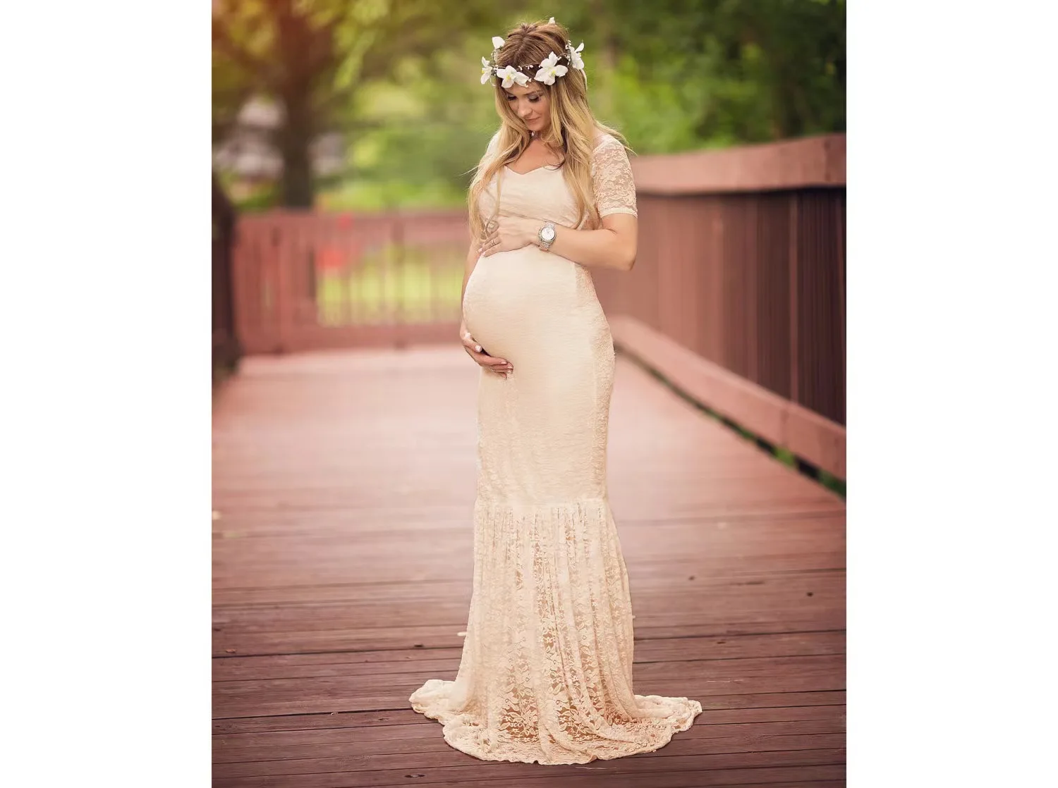 

2024 Maternity White Dress Maternity Photography Props Sexy Maxi Dress Elegant Fancy Pregnancy Maternity Shoot Women Long Dress