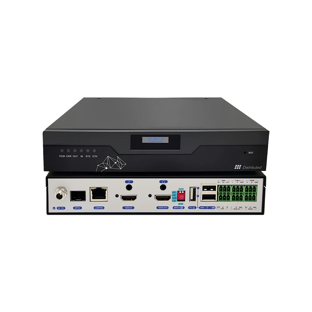 2K60 AV Over IP Encoder Decoder with POE H.264/H.265 25ms Latency WEB GUI Control Video/Audio/KVM/USB/Rs232
