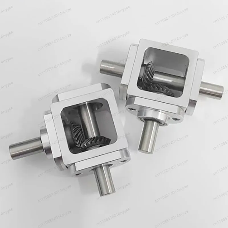 Compact 1:1 T-Type Cross Reversing Shaft Right-Angle Transmission Gearbox with 10mm Shaft - Bevel Gear Reducer view 6