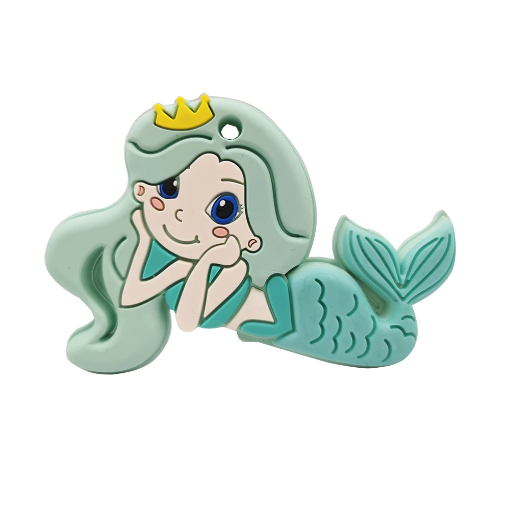 عضاضة سيليكون للتسنين للأطفال ، أداة المولي الناعمة ، ألعاب تسنين حورية البحر الجميلة للأطفال ، ملحقات تمريض مضغ لحديثي الولادة ، خالية من بيسفينول أ