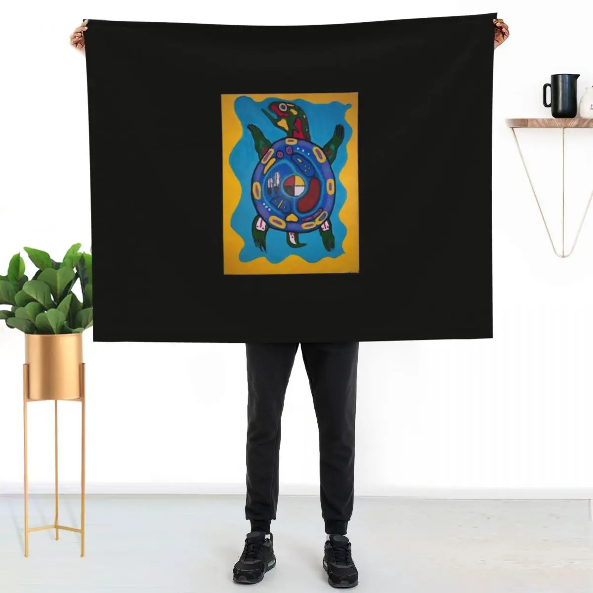 Anishinaabe turtle 2 Sticker Throw Blanket Hairys Weighted Beautifuls Camping anime Luxury Designer Blankets