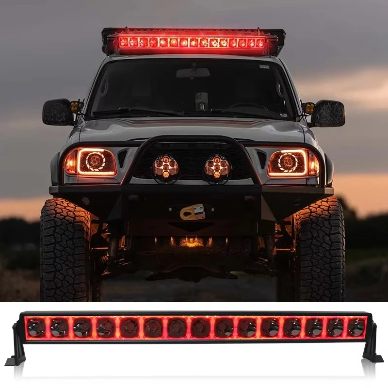 

Super Bright RGB LED Light Bar 8-55 Inch Off-Road Kit with DRL Driving Work Light for 4x4 UTV ATV Truck SUV Offroad Roof Mount