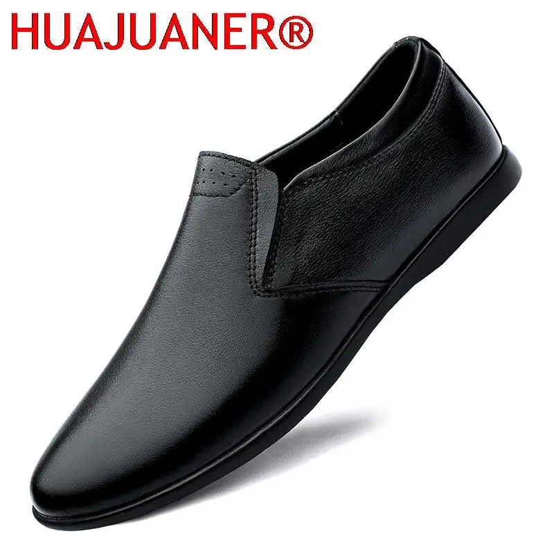 Formal Men's Genuine Leather Comfortable Casual Shoes for Men Brand Designer Italian Mens Casual Shoes Hot Sale Handmade Loafers