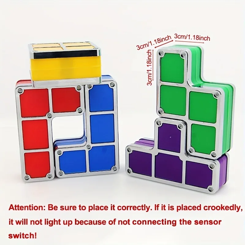 Colorful 3D Creative Diy Square Lamp Led Smart Light-emitting Toy Table Lamp Bedroom Puzzle Atmosphere Light Children\'s Gift